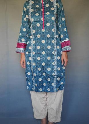 Туника хлопок, индийское платье, сари индийское