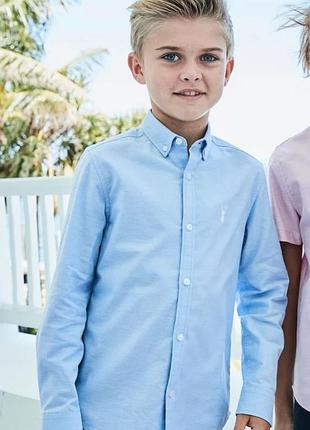 Бавовняна сорочка для хлопчика від відомого бренду next блакитного кольору
