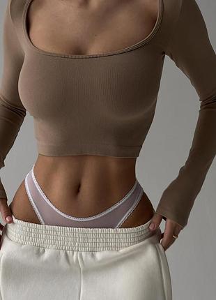 Кроп топ беж