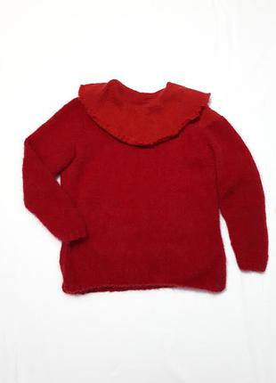 Мохерный теплый красный свитер 
р 14