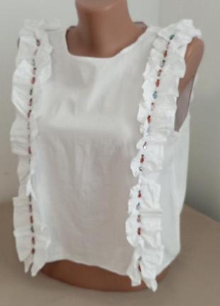 Котонова блузка zara з каменями