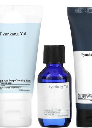 Набор миниатюр косметики для лица pyunkang yul travel set (пенка, тонер-эссенция, крем)