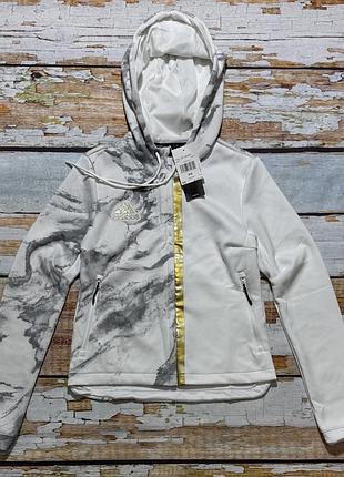 Зіпка зіп худі кофта з капюшоном жіноча adidas full zip jacket white gg2876 розмір xs
