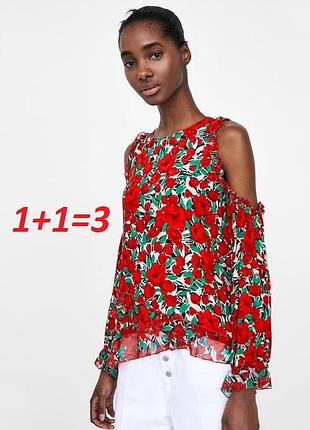 1+1=3=❤️ красивая и интересная вискозная блуза с биркой от zara