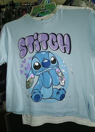 Stitch стич футболка с паетками