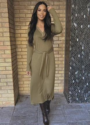 Батал! шикарное платье миди лапша оливкового цвета!!!