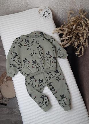 Теплый костюм оверсайз с начесом на мальчика от george 12-18 мес (80-86)