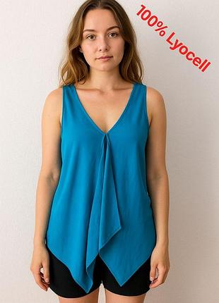 Шикарная блузка синего цвета из 100% лиоцелла от люксового бренда laurel made in macedonia