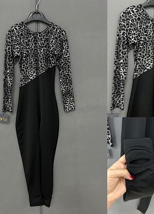 Комбинезон сдельный леопард для воздушной гимнастики художественной гимнастики 110-164см бифлекс