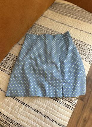Zara міні спідниця в горошок хс
