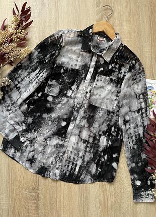 Трендова сорочка півпрозора в тваринний анімалістичний принт