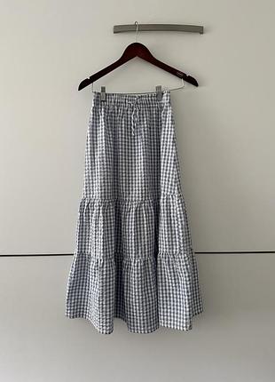 Спідниця максі в клітинку