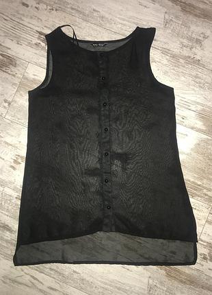 Блуза прозора чорна шифон