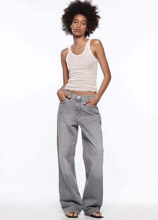 Джинси wide leg сірі