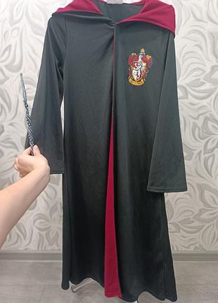 Костюм карнавальный плащ накидка + палочка гарри поттер harry potter на возраст 9-10 лет