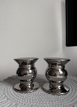 Підсвічники/ свічники сріблясті 2шт zara home