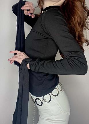 Лонгслів з рукавами стрічками