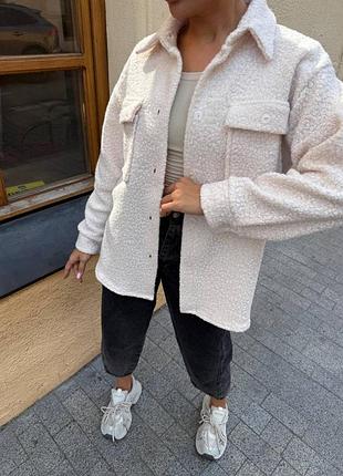 Жіноча тепла сорочка барашек, теплая рубашка