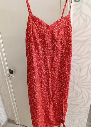 Платье красное в горох, мл