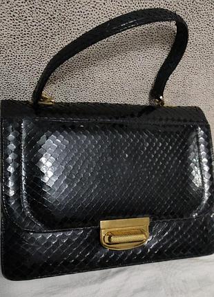 Сумка из натуральной кожи рептилии, ручная работа. винтаж.