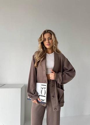 Жіночий костюм, штани з кардиганом мʼякі