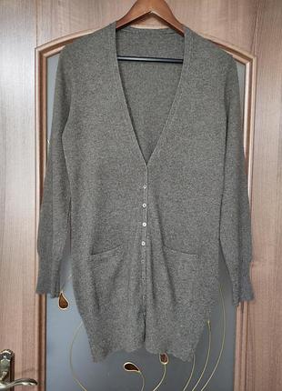 Удлиненный кашемировый кардиган (100% кашемир)