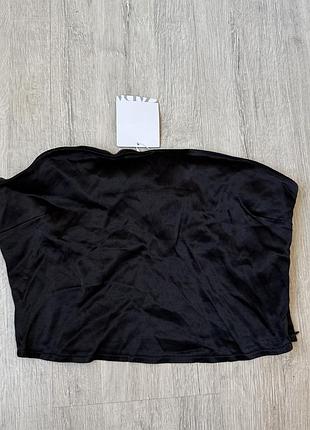 Кроп топ/ бандо атласний з етикеткою zara
