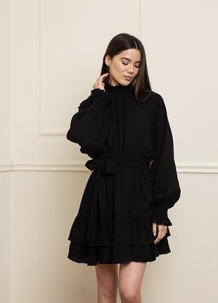 Сукня бавовняна з довгими рукавами famo