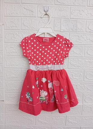 Платье на девочку 12-18 мися цевье платье на 81 86 см свинка пеппа