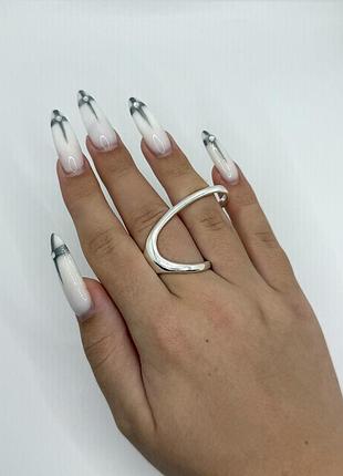 Масивна каблучка перстень зі срібленням