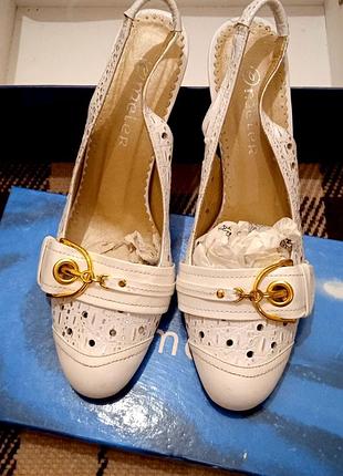 Білі туфлі meler 37 р натуральна шкіра