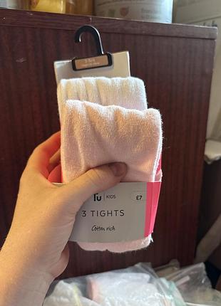 Нові колготки tu 2-3 года дівчинка однотонні поштучно хлопок