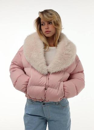 Шикарний пуфер куртка з хутром