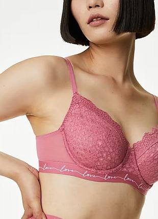 70b прекрасный бюстгальтер балконет сетка и кружево розовый