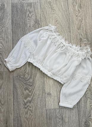 Кроп топ river island 3 - 4 года белая блуза рубашка блузка топик