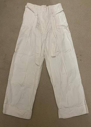 Брюки з високою посадкою, білі