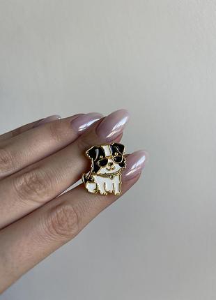 Пін значок металевий брошка гламурний песик у окулярах