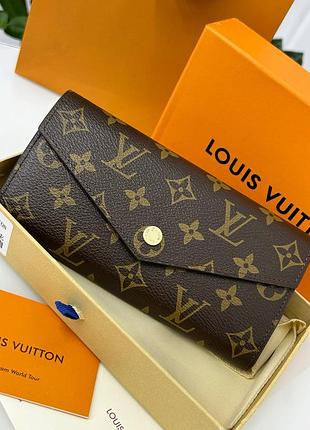 Коричневый кожаный кошелек луи виттон