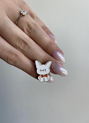 Пін значок металевий брошка французький бульдог у метелику