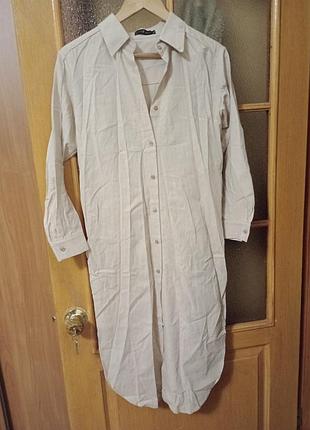 Сукня -халат 👍🌹🔥 
из хлопка/ лён 🌷
можно носить как тунику поверх брюк, джиннсов🔥👍🌷!!!