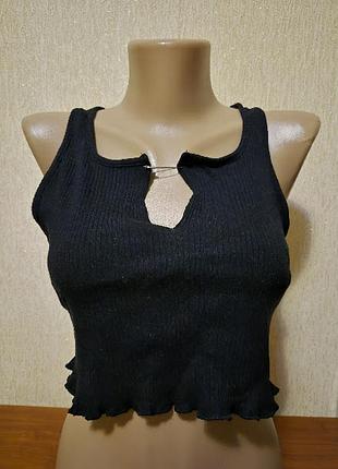 Стильный женский топ в мелкий рубчик, майка shein