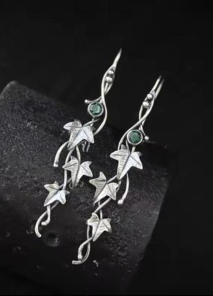 Вишукані сріблясті нові сережки лісова мелодія