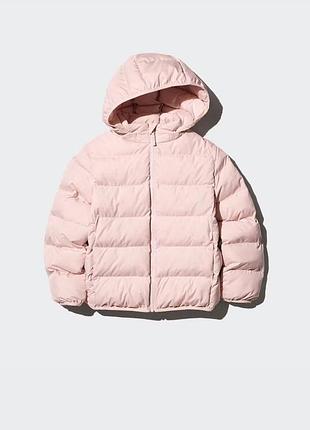 Куртка uniqlo puffertech parka рожева на 7-8 років