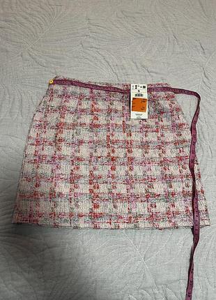 Спідниця твідова коротка трапеція reserved розмір s