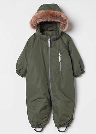 Зимовий комбінезон для хлопчиків з капюшоном від h&m, розмір 80, 9-12 міс