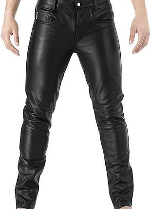 Штани байкерські шкіряні брюкі вінтаж штани bockle