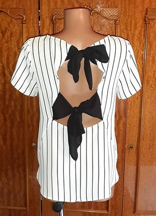 💝2+1=4 стильная молочная блузка блузка в полоску primark, размер 46 - 48