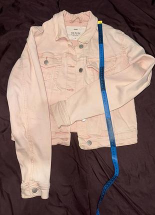 Рожева джинсова куртка cropp, розмір m