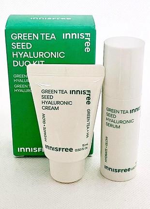Innisfree green tea seed hyaluronic duo kit увлажняющий балансирущий набор зеленый чай 2 предмета