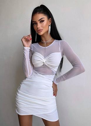 Платье мини сетка
